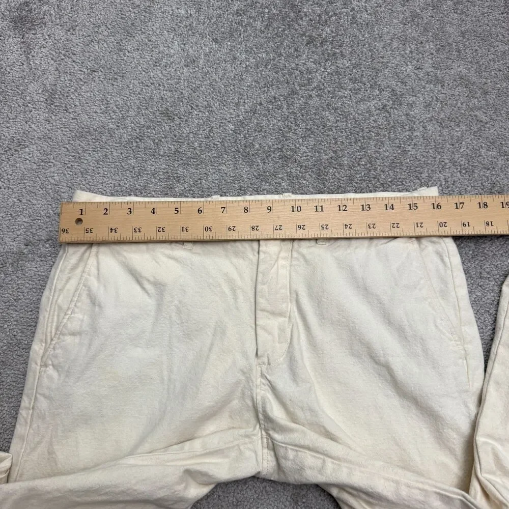 J.Crew 484 Slim Fit Chino Pants Mens 31x32 Cream Straight Leg Flat Front Cotton
